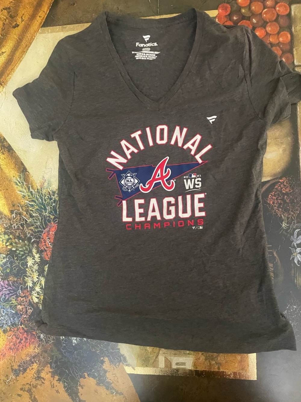 Atlanta Braves 2021 National League Champions Women’s T-shirt Size S Fanatics